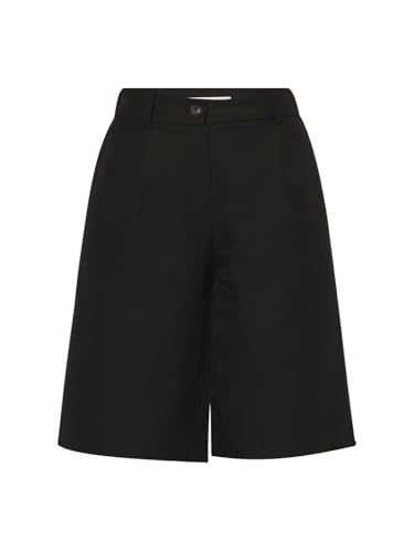 ONLY Women's Solid Regular Fit High-Rise Black Shorts