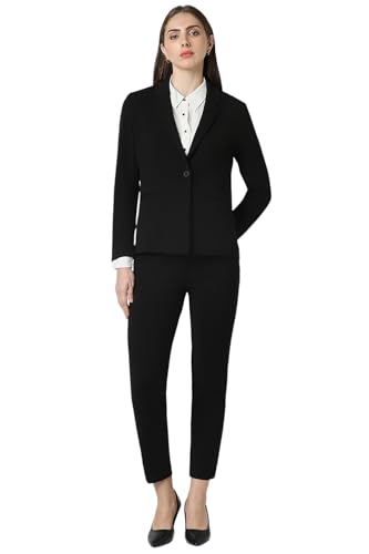 Van Heusen Women's Regular fit Blazer VWKZFRGB058363_Black