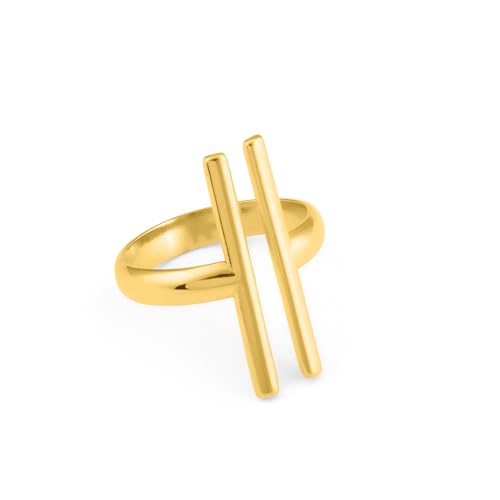 PALMONAS Vertical Bar Adjustable Ring for Women - Gift for Girls & Women, Women's Jewellery | Waterproof & Anti Tarnish Rings