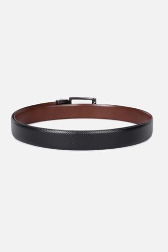 Men Black Textured Formal Belt