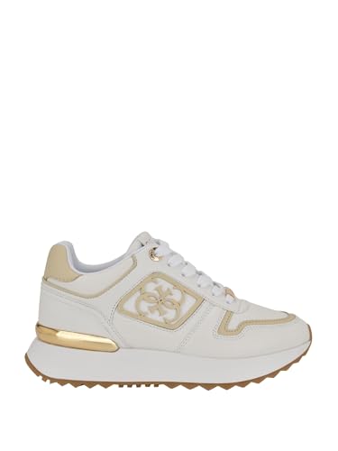Guess Women's Koyaa Trainers, White Gold Multi 141, 7 UK