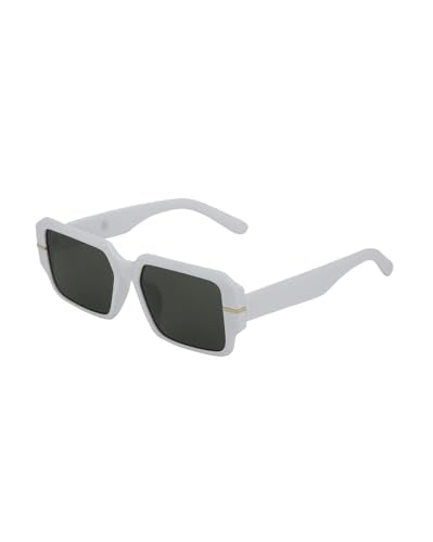 Carlton London White with Gold Toned and Green UV Protected Lens Sunglass for unisex