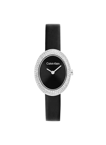 Calvin Klein Twisted Bezel Qtz Basic Mini Black Oval Dial Women's Watch- 25100145