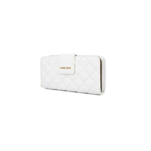 Lavie Zipper Diamond PU Women's Casual Wear Wallet (White, Large)