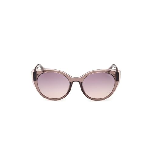Guess sunglasses| 100% UV protected | Gradient | Full Rim | Oval | Women | Medium | Shiny Crystal Beige Polycarbonate Frame | Gradient Mirror-Violet Lens