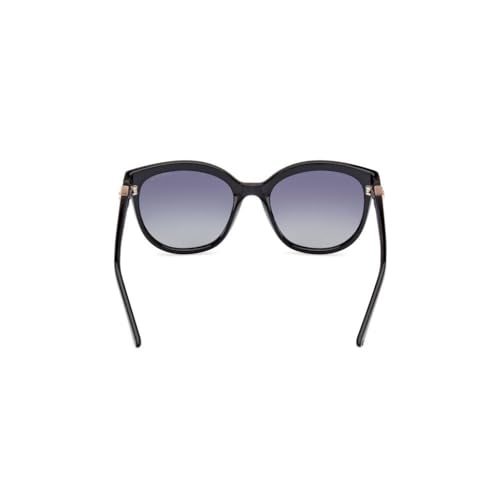 Guess sunglasses| 100% UV protected | Solid | Full Rim | Oval | Women | Medium | Shiny Black Polycarbonate Frame | Solid Smoke Lens