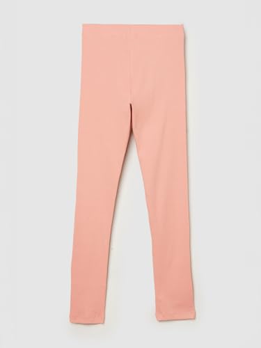 Max Girls Ribbed Skinny Fit Leggings (Peach_14-16 Y)