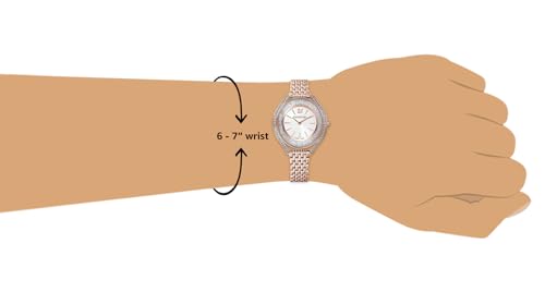 Swarovski Stainless Steel Women Crystalline Aura Analog Watch Rose Gold Tone Plated White One Size, Band_Brown