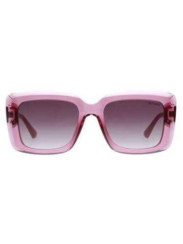 Tommy Hilfiger Sunglasses | Grey Lens | Pink Frame | Full Rim Square Shape Branded Latest and Stylish Non Polarized Eyewear | 100% UV Protection | Women Sunglasses| Size Medium | TH 1593 C4 52