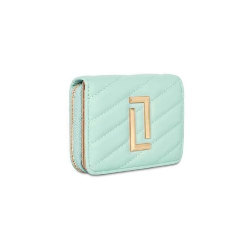 Lavie Zipper Diagonal PU Women's Casual Wear Wallet (Green, Small)