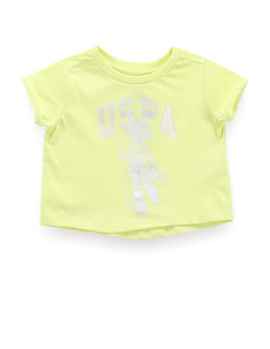 U.S. POLO ASSN. Girls Brand Print Cotton T-Shirt Light Green
