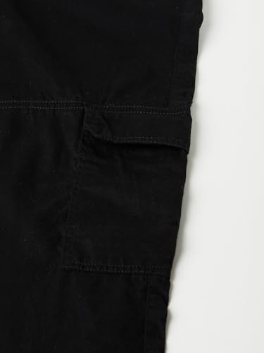 Max Girls Solid Parachute Cargos (Black_10-12 Y)