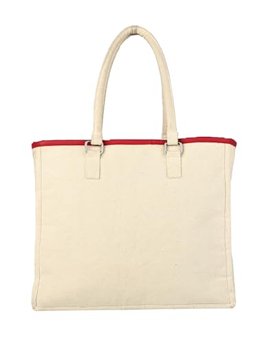 ENSAC Premium Cotton Tote Bag for Women, Stylish Handbag for women with Zip Closure | Fit for Office Bag, College, Travel Use | Handcrafted in India