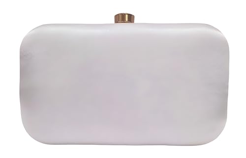 Amerie Fashions Women & Girls Embroidered White Pearl Nag Chain Beaded Clutch Purse for Party Wedding