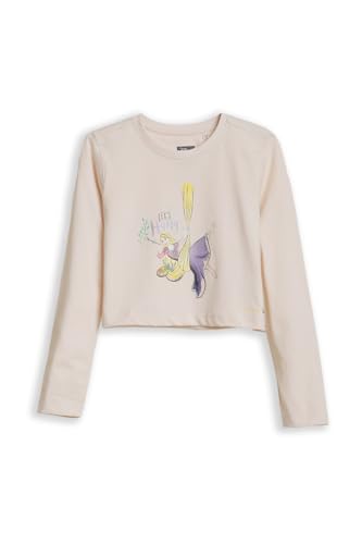 Girls Beige Graphic Print Casual T-Shirt