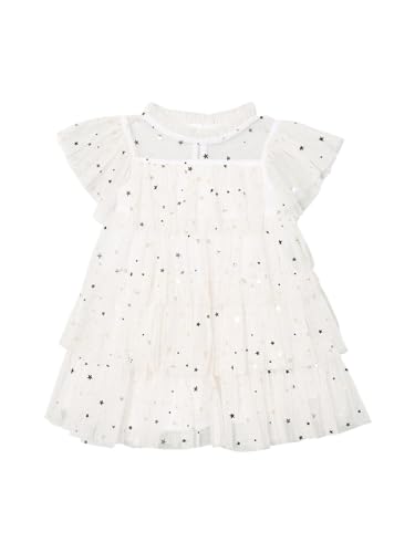 Max Girls Embellished Layered Dress (White_12-18 M)