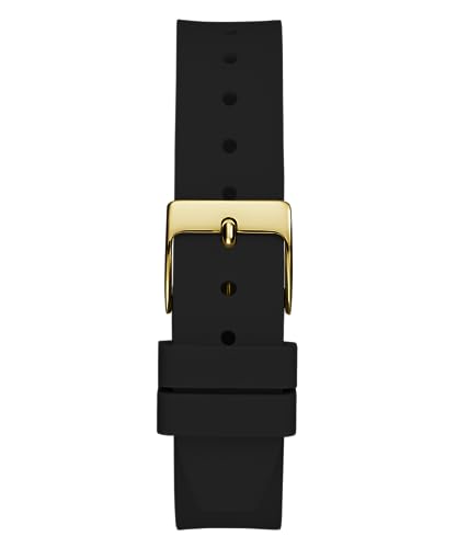 GUESS Silicone Women Green Analog Square Dial Watch- Gw0658L1, Black Band