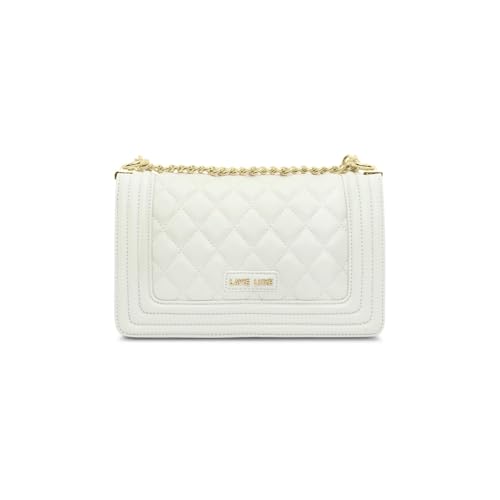 Lavie Chan Strc Synthetic Zipper Closure Women's Sling Bag (OFF WHITE, MEDIUM)