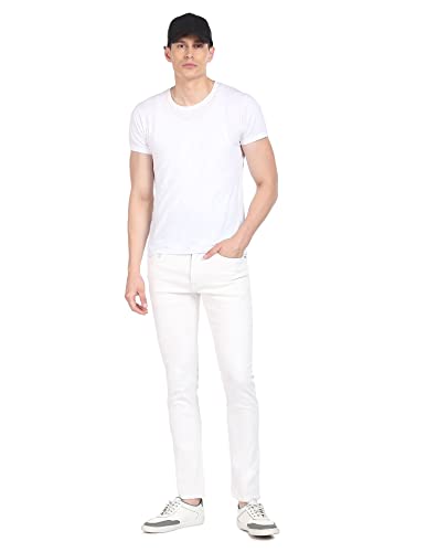 U.S. POLO ASSN. Men's Slim Mid Rise Jeans (UDJC0071_White_34)