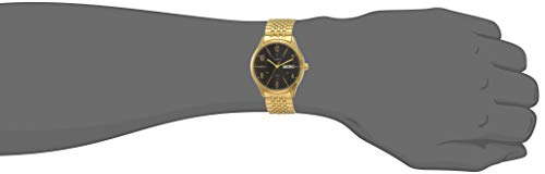 TIMEX Classics Analog Watch for man with Black Round Dial & Gold Stainless Steel Bracelet Band Water Resistant Men's Wrist Watches - TW0TG6504