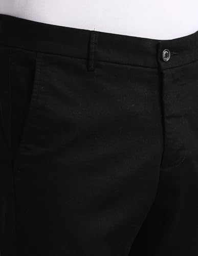 Arrow Slim Fit Dobby Trousers Black