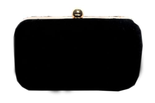 Amerie Fashions Women's & Girls Black Velvet Floral Clutch