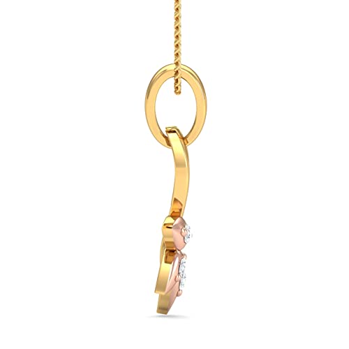 KuberBox 18KT Yellow Gold Candie Dainty Pendant for Women