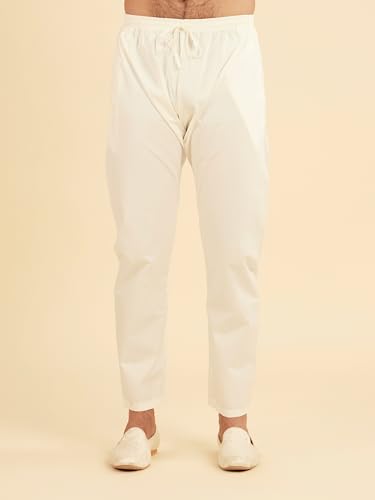 Manyavar Men's Cotton Blend Circular Bandhani Prints Kurta Pyjama Set (Light Mid Green,S)