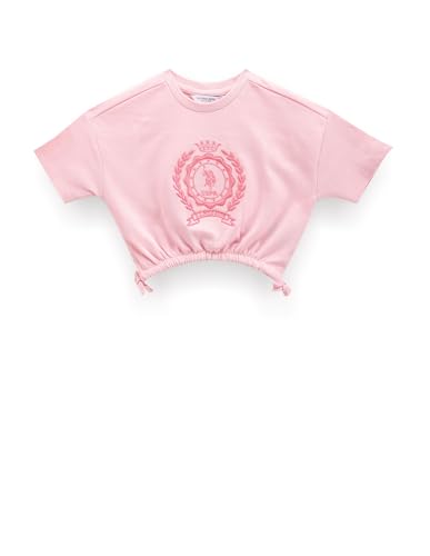 U.S. POLO ASSN. Girls Embroidered Cotton T-Shirt Pink