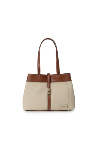 Women Beige Patterned Casual Handbag