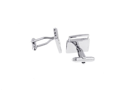 Topen Boom Box Brass Cufflinks (Silver)