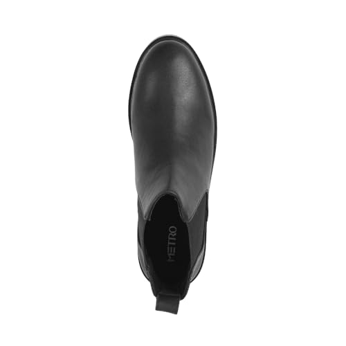 Metro Women Black Faux Leather Slip-on Chelsea Boots UK/4 EU/37 (31-651)