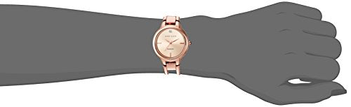 Anne Klein New York Analogue Diamond-Accented Dial Rose Gold-Tone Open Bangle Women's Watch