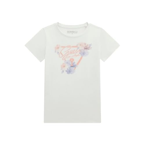 GUESS Pure White Cotton Blend Printed T-Shirt