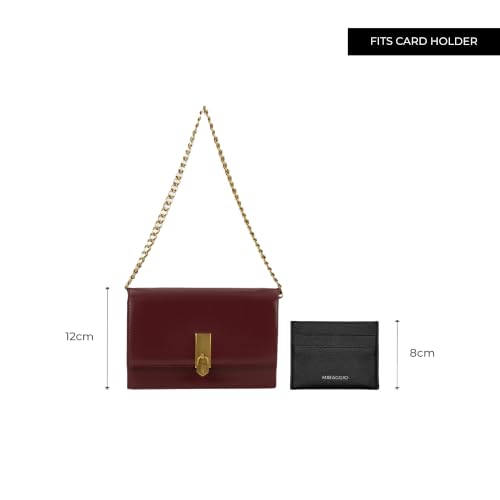 Miraggio Mila Shoulder Clutch Bag with Chain Strap for Party | Clutch Purse for Women