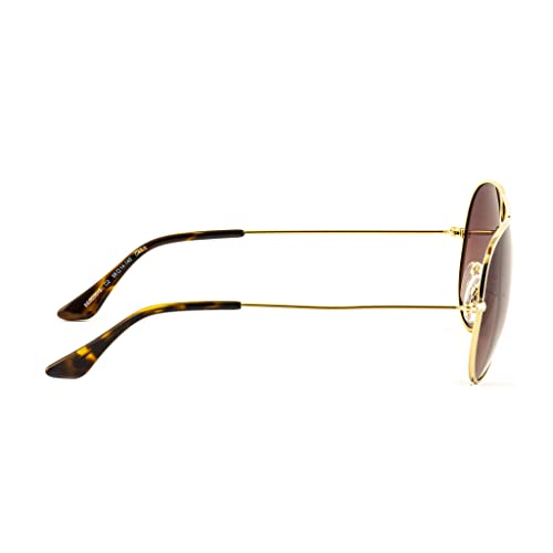 UNITED COLORS OF BENETTON brown lens with gradiant aviator sunglass full rim golden frame