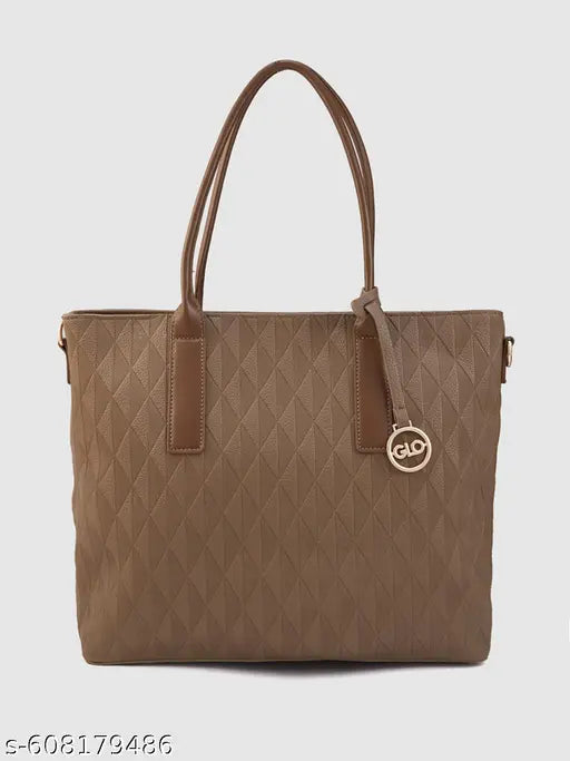 Globus Women Brown Textured Casual Tote Bag