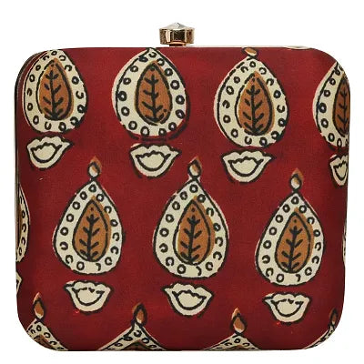 Vastans Stylish New Printed Designer Clutch For Women (MAROON)