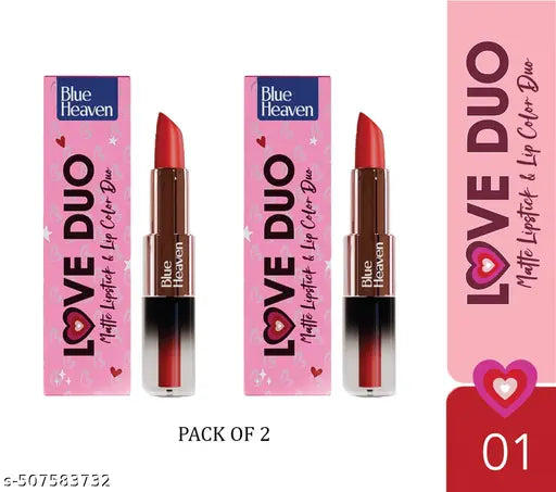 Blue Heaven Love Duo Liquid Lip Color S1  (1.5ml+4g) ( Pack of 2 )