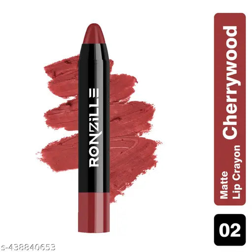 Ronzille  Lip Crayon |12-Hour Stay | Highly Matte Finish | Pigmented | Lipstick for Women | Smudge-Proof Lipstick | Retractable Lip Crayon | Transferproof Lipstick