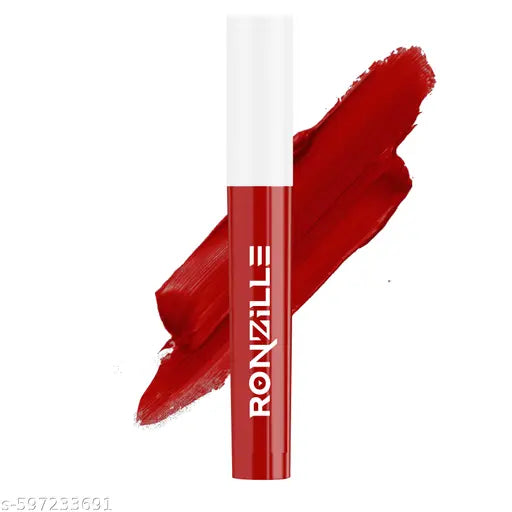 Ronzille Matte Liquid Lipstick & Lip Gloss Set  (Red Edition,12ml)