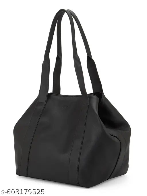 Globus Women Black Vegan Leather Textured Shoulder Bag