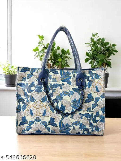 Premium Flower Printed PU Leather Handbag for casual, office, or evening outings