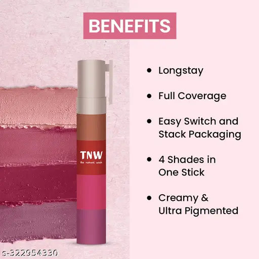 TNW- The Natural Wash Lipstack- 02. Jukebox | With Jojoba oil, Vitamin E & Shea butter | Ultra Pigmented | Transferproof | 6.4g