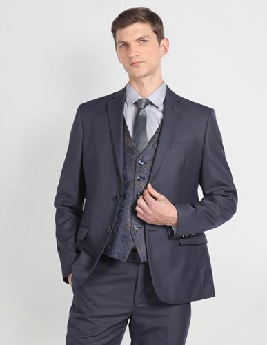 Arrow Reversible Waistcoat Regular Fit Suit Navy