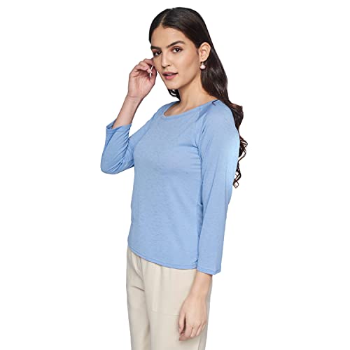 AND Women's Regular Shirt (SS22AB030TX2_Blue 16)