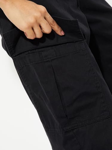 Max Alaya F x URB_N Women Solid Cargo Shorts (Black_32)