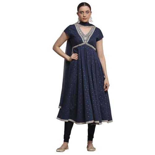 Biba Women Blue Cotton Printed Lehenga Set_36