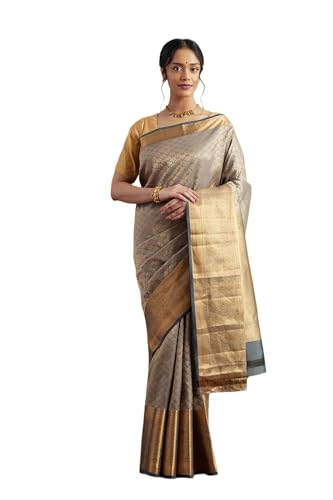 Taneira Women Blue Woven Silk Viscose Saree with Unstitched Blouse Piece (SAABHEPSK0101-Light Blue)