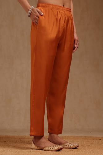 Soch Women's Dola Silk Salwar Suit Set (SMUA5CD2313_Orange